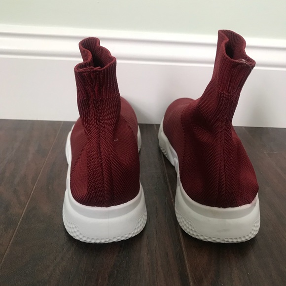 ❌SOLD❌BAMBOO Slip Sock Sneakers Burgundy Sz 7.5 - Picture 4 of 5